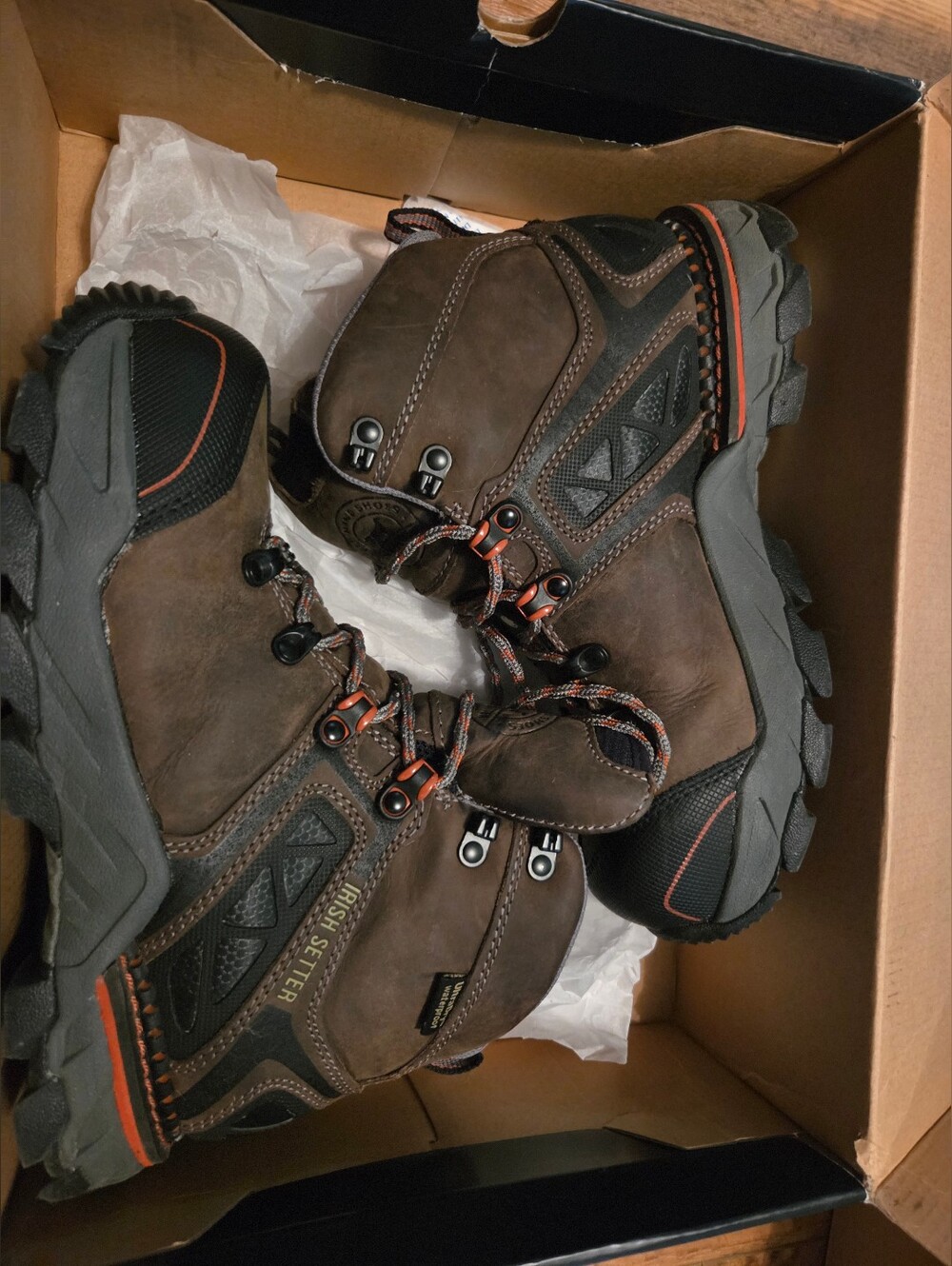 Irish Setter Red Wing Work Boots Women 7.5 Brown Waterproof Safety Toe Like New